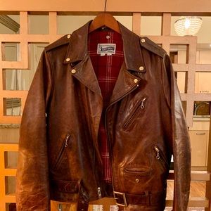 Schott/Barney’s Brown Leather Motorcycle Jacket
